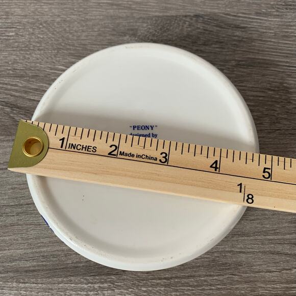 Tiffany & Co. Blue And White Peony Trinket Dish With Lid , Made In England - Picture 10 of 11